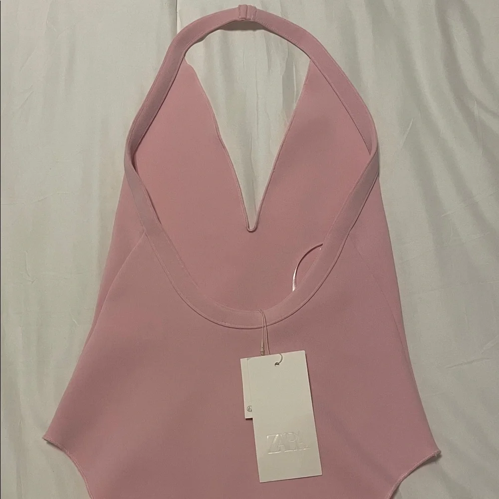 ✨NWT‼️ ZARA Pink Halter Bodysuit - Picture 2 of 5